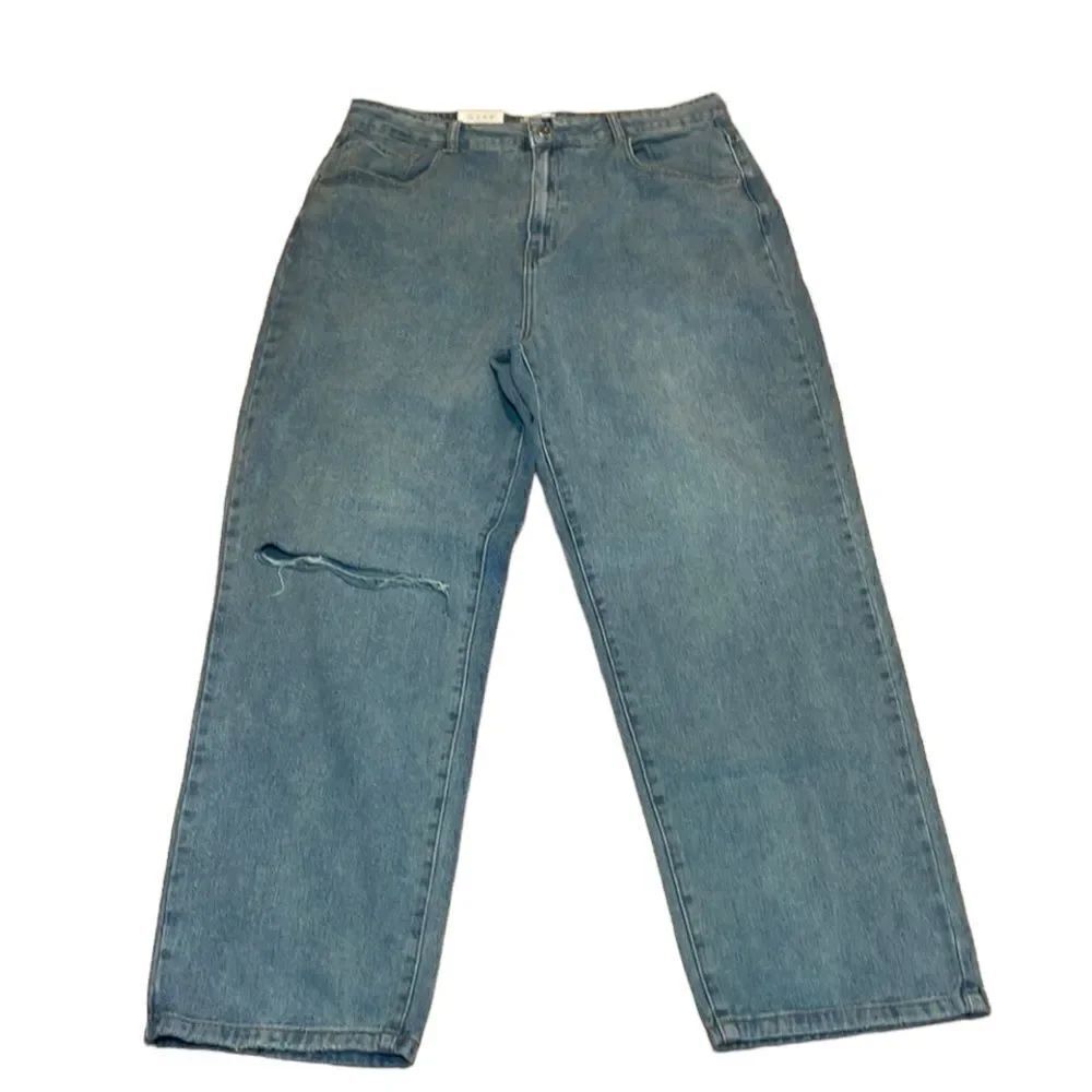 Cotton On Women’s High Waist Jeans, Straight Leg, blue 12